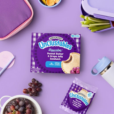 Smucker’s Uncrustables Peanut Butter & Grape Jelly Sandwiches Frozen - 10 - 2 Oz - Image 2