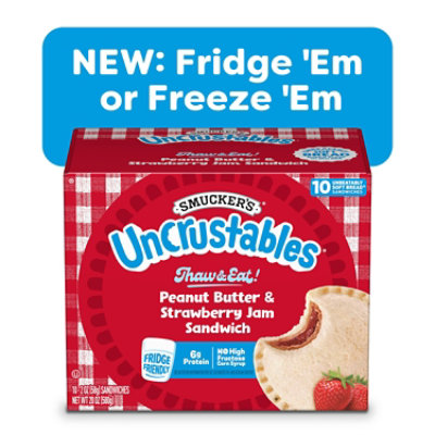 Smucker’s Uncrustables Peanut Butter & Strawberry Jam Sandwiches - 10 Count