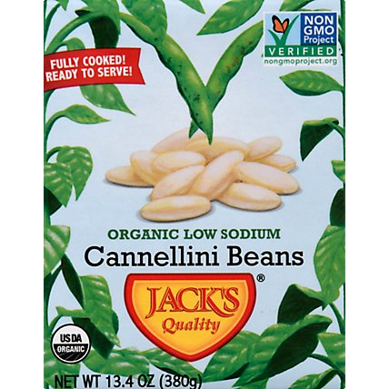 Jacks Quality Beans Organic Low Sodium Cannellini - 13.4 Oz - Image 2