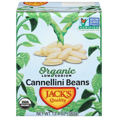 Jacks Quality Beans Organic Low Sodium Cannellini - 13.4 Oz - Image 1