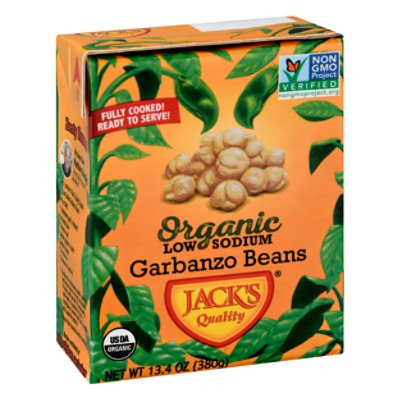 Jacks Quality Beans Organic Low Sodium Garbanzo - 13.4 Oz - Image 1