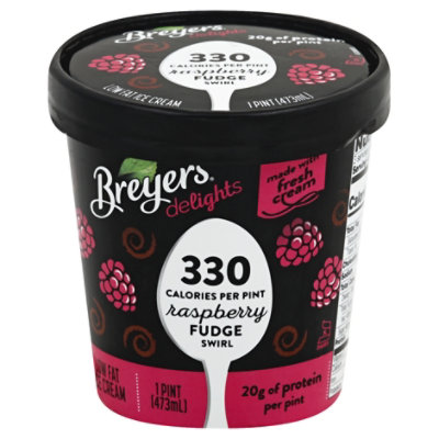 Breyers Delights Ice Cream Low Fat Raspberry Fudge Swirl 16 Oz Safeway