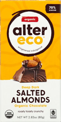 Alter Eco Choc Bar Dk Sltd Almd Org - 2.82 Oz - Image 2