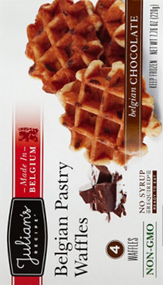 Julians Recipe Waffles Belgian Pastry Belgian Chocolate 4 Count - 7.76 Oz - Image 3