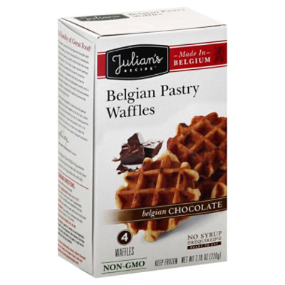 Julians Recipe Waffles Belgian Pastry Belgian Chocolate 4 Count - 7.76 Oz - Image 1