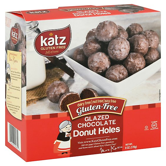 Katz Gluten Free Donut Holes Glazed Chocolate - 6 Oz