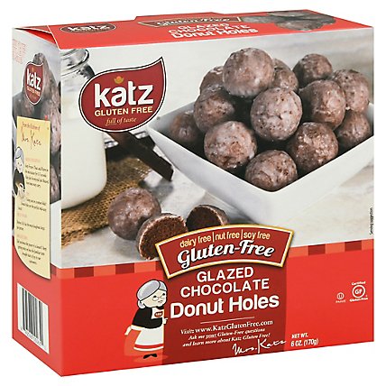Katz Gluten Free Donut Holes Glazed Chocolate - 6 Oz - Image 1