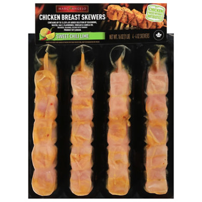 Marcangelo Sweet Chili Lime Chicken Breast Skewers - 1 Lb - Image 1