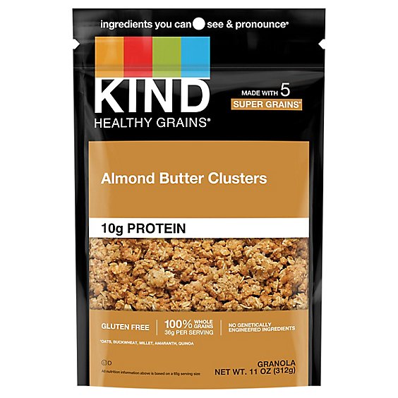 KIND Granola Almond Butter Whole Grain Healthy Grains Gluten Free Pouch - 11 Oz