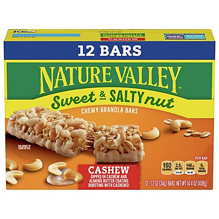 Nature Valley Sweet Salty Nut Chewy Gran Bars Cashew - 12-1.2 Oz - Image 1