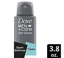 Dove Men+Care Antiperspirant Deodorant Dry Spray Stain Defense Clean - 3.8 Oz