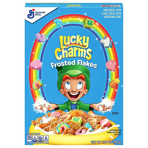 Lucky Charms Frosted Flakes Sweetened With Marshmallows - 13.8 Oz