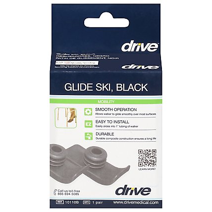 Drive Medical Glide Ski 10110b Black - Each - Image 1