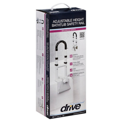 Drive Medical Bath Tub Safety Rail Adj Ht White - Each - Image 1