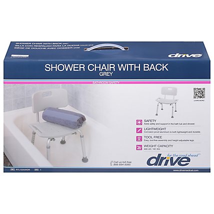 Drive Medical Shower Chair With Back Grey - Each - Image 2