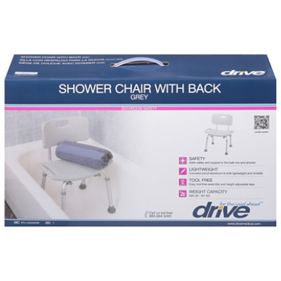 Drive Medical Shower Chair With Back Grey - Each - Image 1