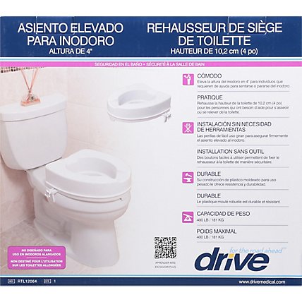 Drive Medical Raised Toilet Seat 4in Rtl12064 - Each - Image 2