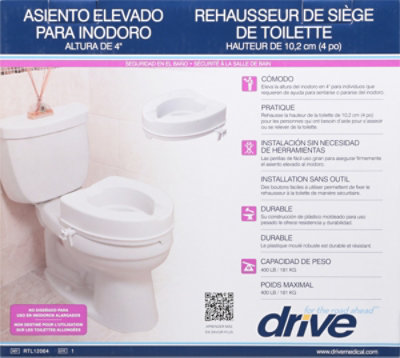 Drive Medical Raised Toilet Seat 4in Rtl12064 - Each - Image 4