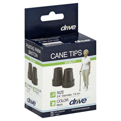 Drive Medical Cane Tips 3/4in Black - Each