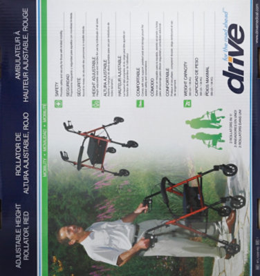 Drive Medical Adj Height Rollator Red - Each - Image 4
