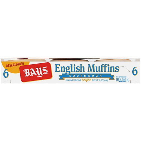 Bays Sourdough English Muffins 6 Count - 12 Oz