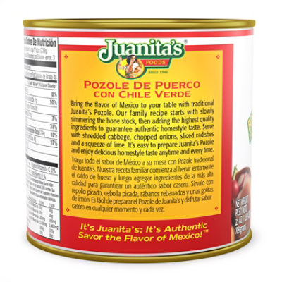 Juanitas Foods Pozole De Puerco Con Chile Verde Can - 25 Oz - Image 2