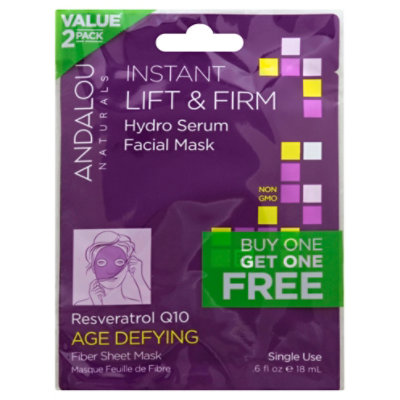 Andalou Naturals Instant Lift & Firm Hydro Serum Facial Mask - 0.06 Oz