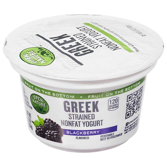 Open Nature Greek Yogurt Blackberry Nonfat - 5.3 Oz
