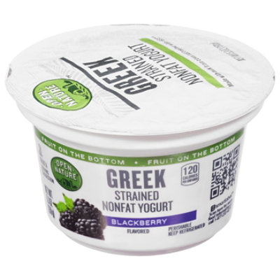 Open Nature Greek Yogurt Blackberry Nonfat - 5.3 Oz