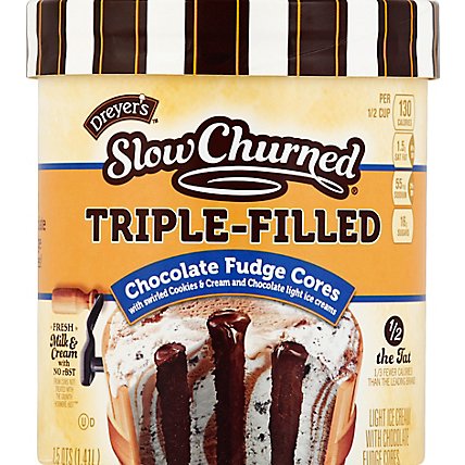 Dreyers Edys Slow Churned Triple-Filled Chocolate Fudge Core - 1.5 Quart - Image 2