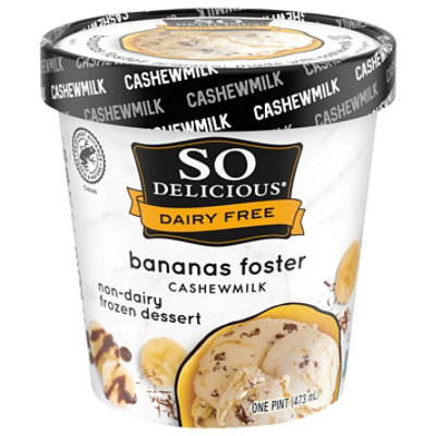 So Delicious Frozen Dessert Cashewmilk Bananas Foster 1 Pint - 473 Ml