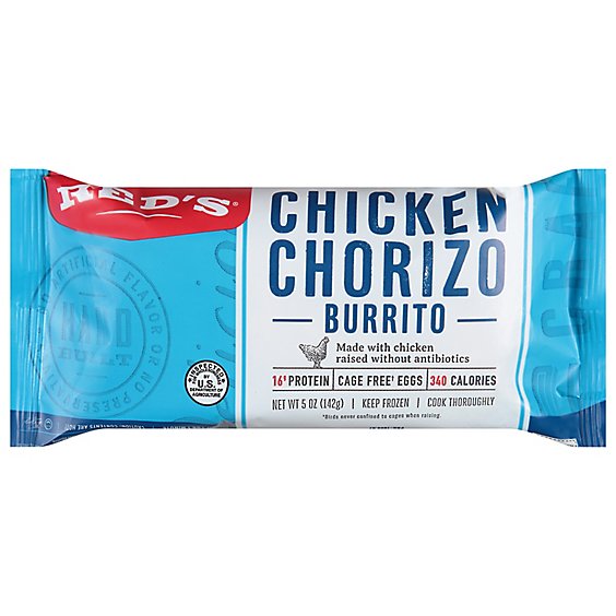 Reds Burrito Chicken Chorizo Egg & Three Cheese - 5 Oz