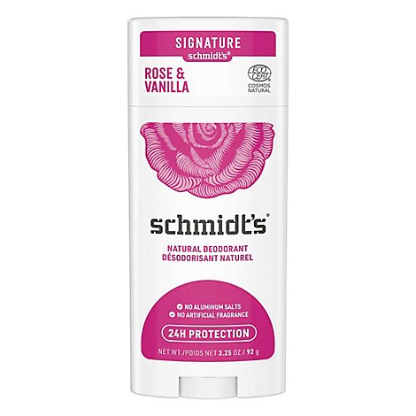 Schmidts Deodorant Rose + Vanilla - 3.25 Oz