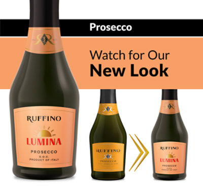 Ruffino Prosecco DOC Italian White Sparkling Wine Bottles - 3-187 Ml - Image 1