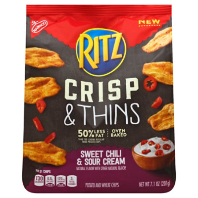 RITZ Potato & Wheat Chips Crisp & Thins Oven Baked Not Fried Sweet