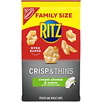 RITZ Crisp And Thins Family Size Cream Cheese & Onion Chips - 10 Oz - Image 1