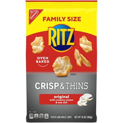 RITZ Crisp And Thins Original With Creamy Onion And Sea Salt Chips Family Size - 10 Oz - Image 3