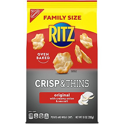RITZ Crisp And Thins Original With Creamy Onion And Sea Salt Chips Family Size - 10 Oz - Image 2