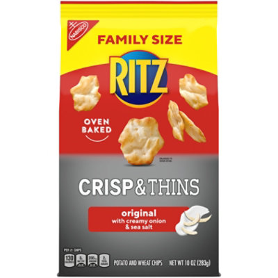RITZ Crisp And Thins Original With Creamy Onion And Sea Salt Chips Family Size - 10 Oz - Image 2