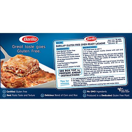 Barilla Pasta Lasagne Oven-Ready Gluten Free Box - 10 Oz - Image 9