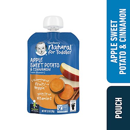 Gerber Apple Sweet Potato with Cinnamon Toddler Food Pouch - 3.5 Oz - Image 1
