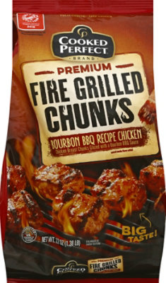 Cooked Perfect Chicken Chunks Premium Fire Grilled Bourbon Bbq - 22 Oz