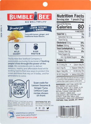 Bumble Bee Tuna Seasoned Lemon Sesame & Ginger - 2.5 Oz - Image 6