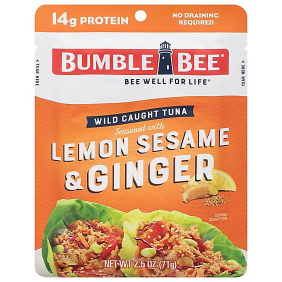 Bumble Bee Tuna Seasoned Lemon Sesame & Ginger - 2.5 Oz
