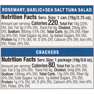 Bumble Bee Snack On The Run with Crackers Tuna Salad Rosemary Garlic & Sea Salt - 3.35 Oz - Image 4