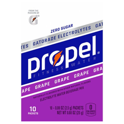 Propel Water Beverage Mix With Electrolytes Grape - 10-0.08 Oz
