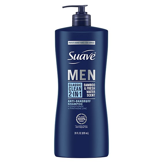 Suave Professionals Men Shampoo & Conditioner 2 In 1 Anti Dandruff Classic Clean - 28 Fl. Oz.