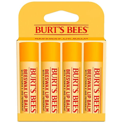 Burts Bees 100% Natural Origin Beeswax Lip Balm  - 4 Count - Image 1