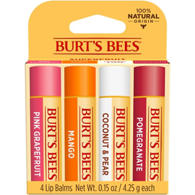 Burt's Bees Superfruit 100% Natural Origin Moisturizing Lip Balm Variety Pack - 4 Count