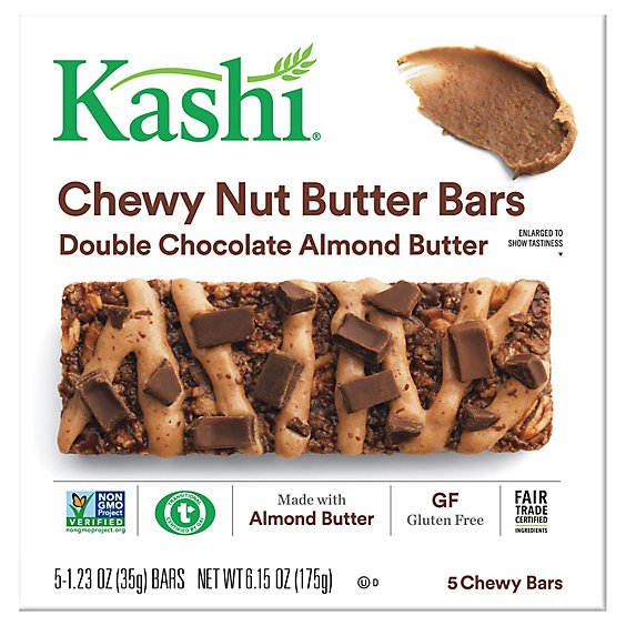 Kashi Chewy Nut Butter Bars Double Chocolate Almond Butter 5 Count - 6.15 Oz